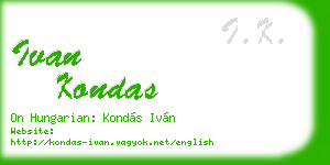 ivan kondas business card