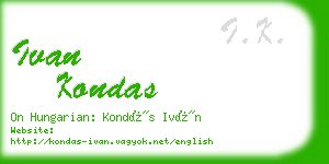 ivan kondas business card